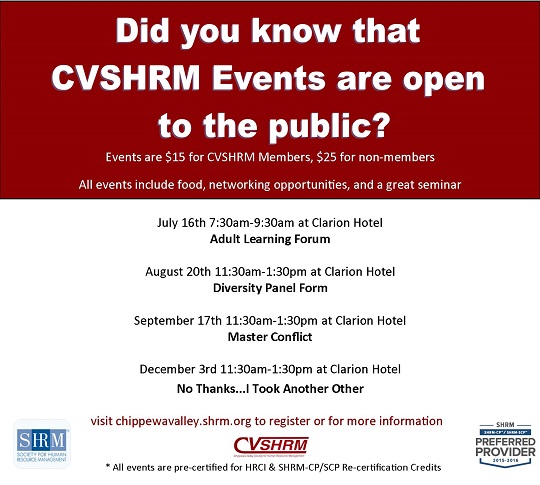 CVSHRM Events