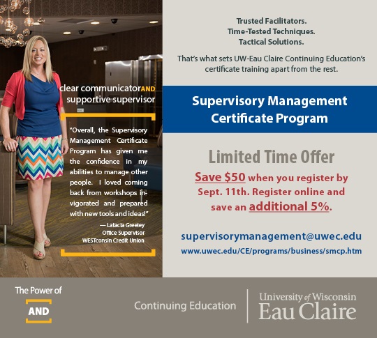 UW-EAu Claire Continuing Education: Supervisory Management Certificate Program