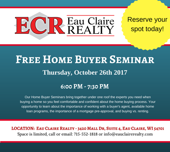 Eau Claire Realty: Fee Home Buyer Seminar 